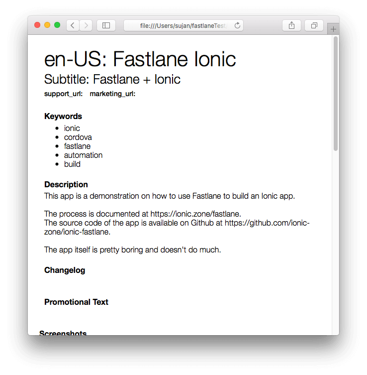 `fastlane deliver` html preview